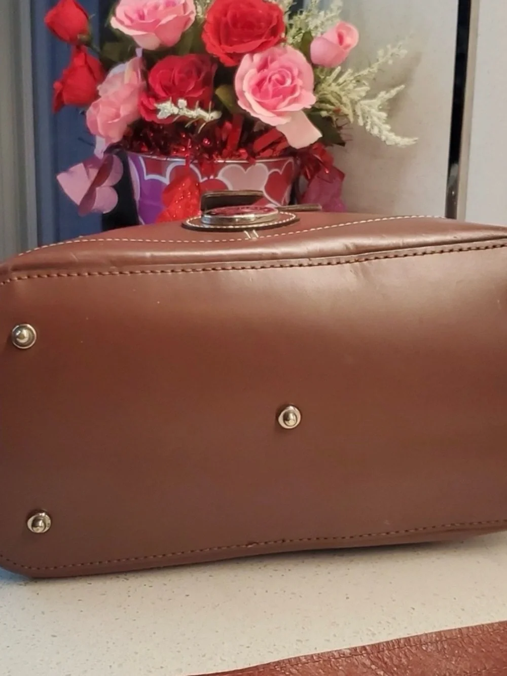 Dooney & Bourke Vintage Brown Smooth Wexford Leather Bucket Bag, Made in USA